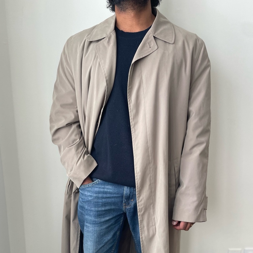 Men's Classic Tan/Khaki Trench with Removable Wool Liner Jones New York